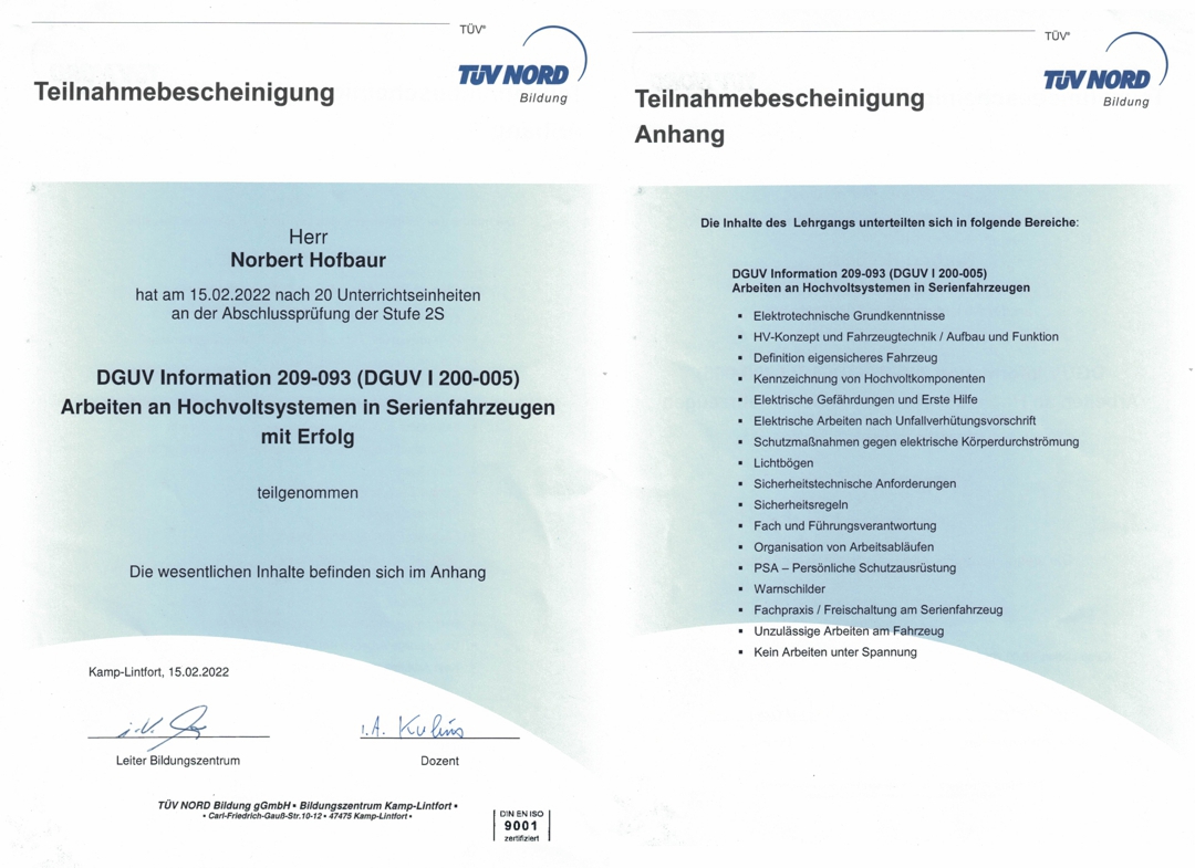 Qualifzierungen E-Autos